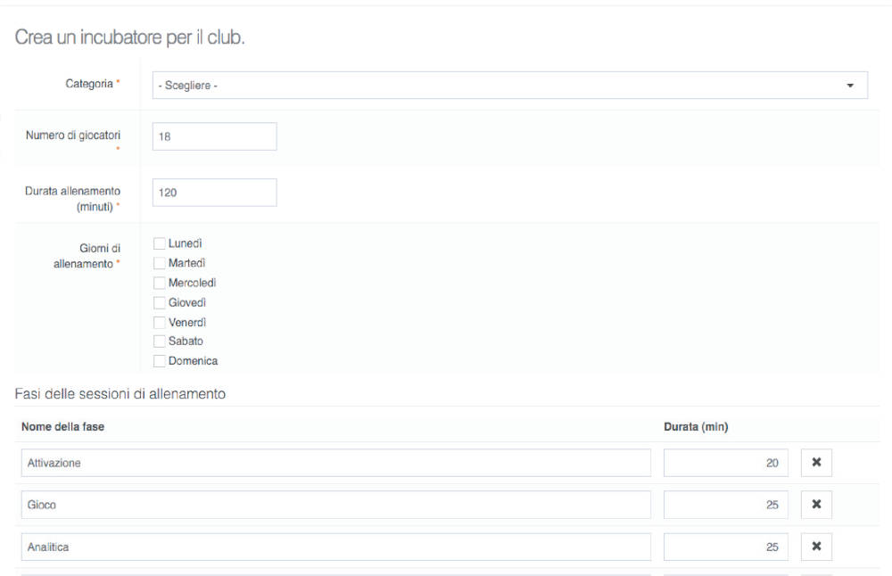 Come creare l'incubatore su YouCoachApp Come creare l'incubatore su YouCoachApp