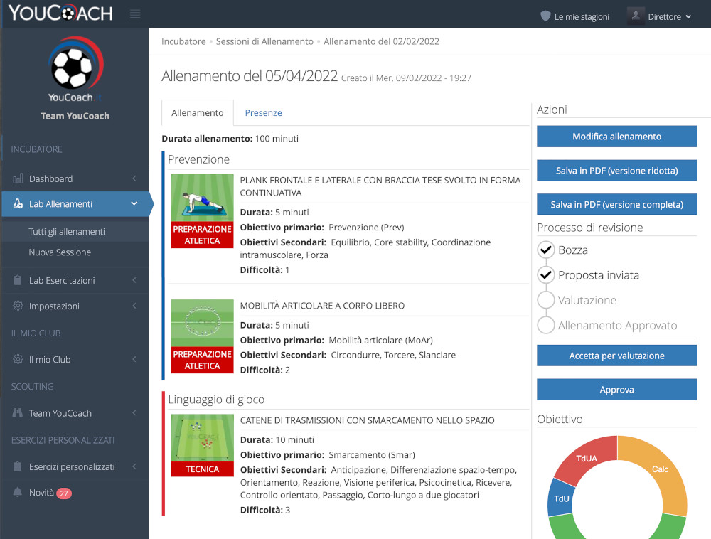 Allenamenti YouCoachApp proposta all'incubatore Allenamenti YouCoachApp proposta all'incubatore