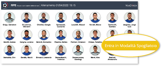 Modalità spogliatoio YouCoach raccogliere i dati dei giocatori Modalità spogliatoio YouCoach raccogliere i dati dei giocatori