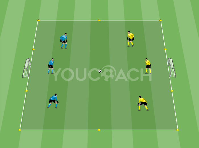 Jogo de 3 contra 3 para guarda-redes