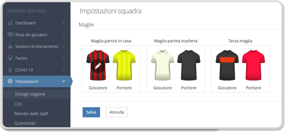 Scegli le maglie della tua squadra con YouCoachApp Scegli le maglie della tua squadra con YouCoachApp